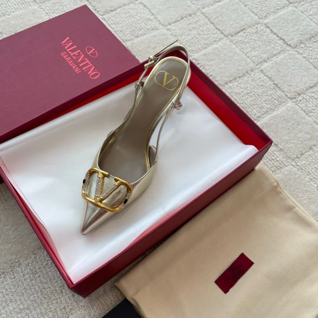 SE1291 Vlogo Glow Laminated Nappa Slingback Pump / 10mm/40mm/80mm