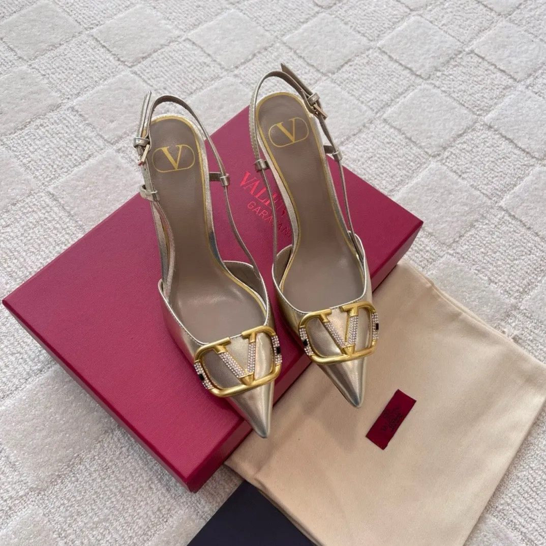SE1291 Vlogo Glow Laminated Nappa Slingback Pump / 10mm/40mm/80mm