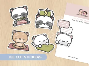 Self-Care Bears Die Cut Stickers