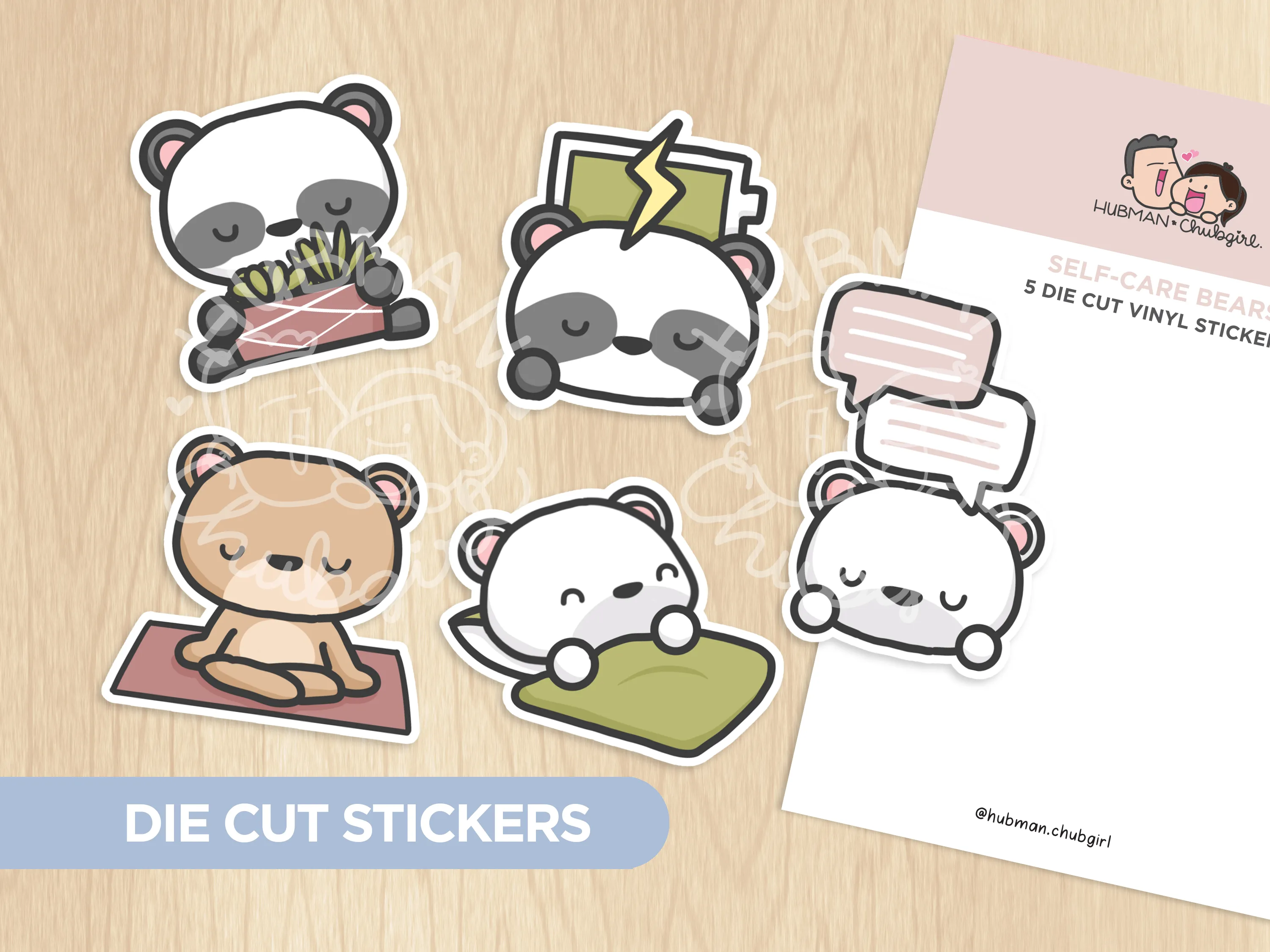 Self-Care Bears Die Cut Stickers