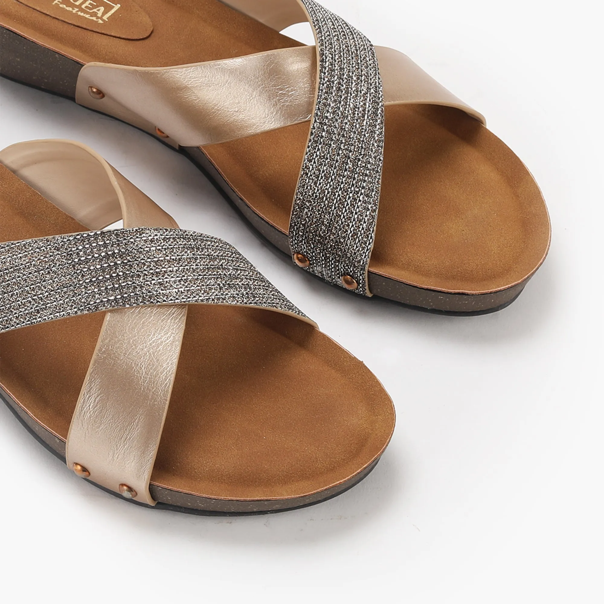 Shimmer Cross Slip Ons