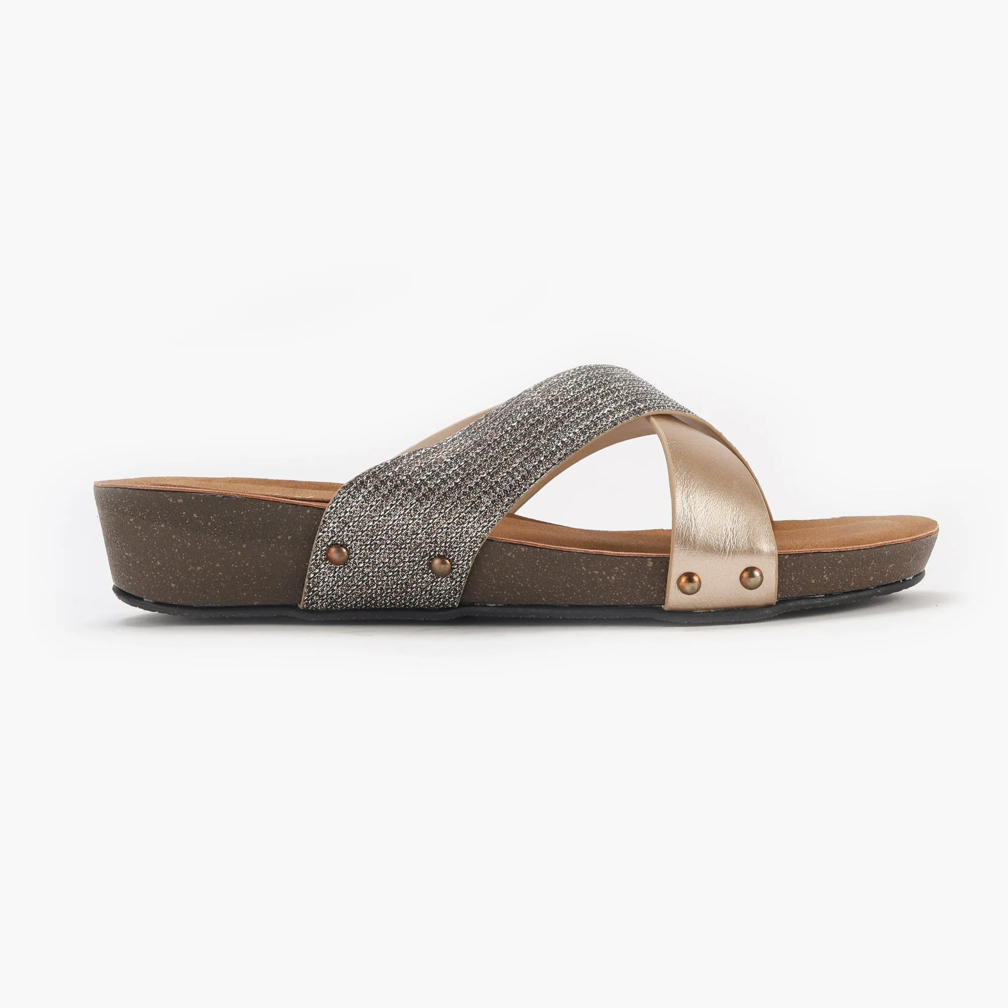 Shimmer Cross Slip Ons