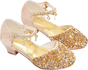 Shoes Baby Girls Low Heel Dress Shoes Sparkle Mary Jane Flower Girls Wedding Birthday Party Prom Sandals Toddler