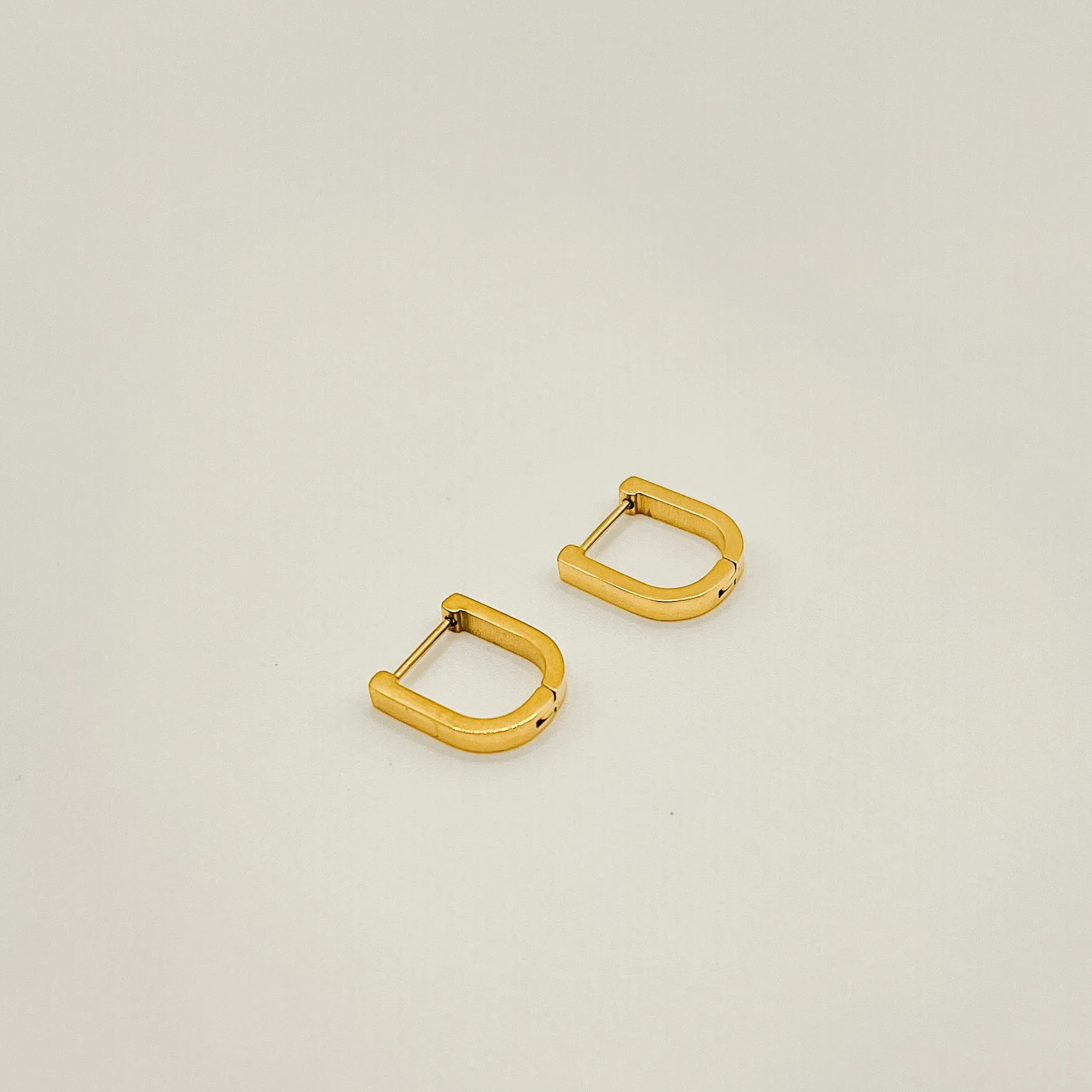 Simple Geometric U Shaped Huggie Earrings, Waterproof