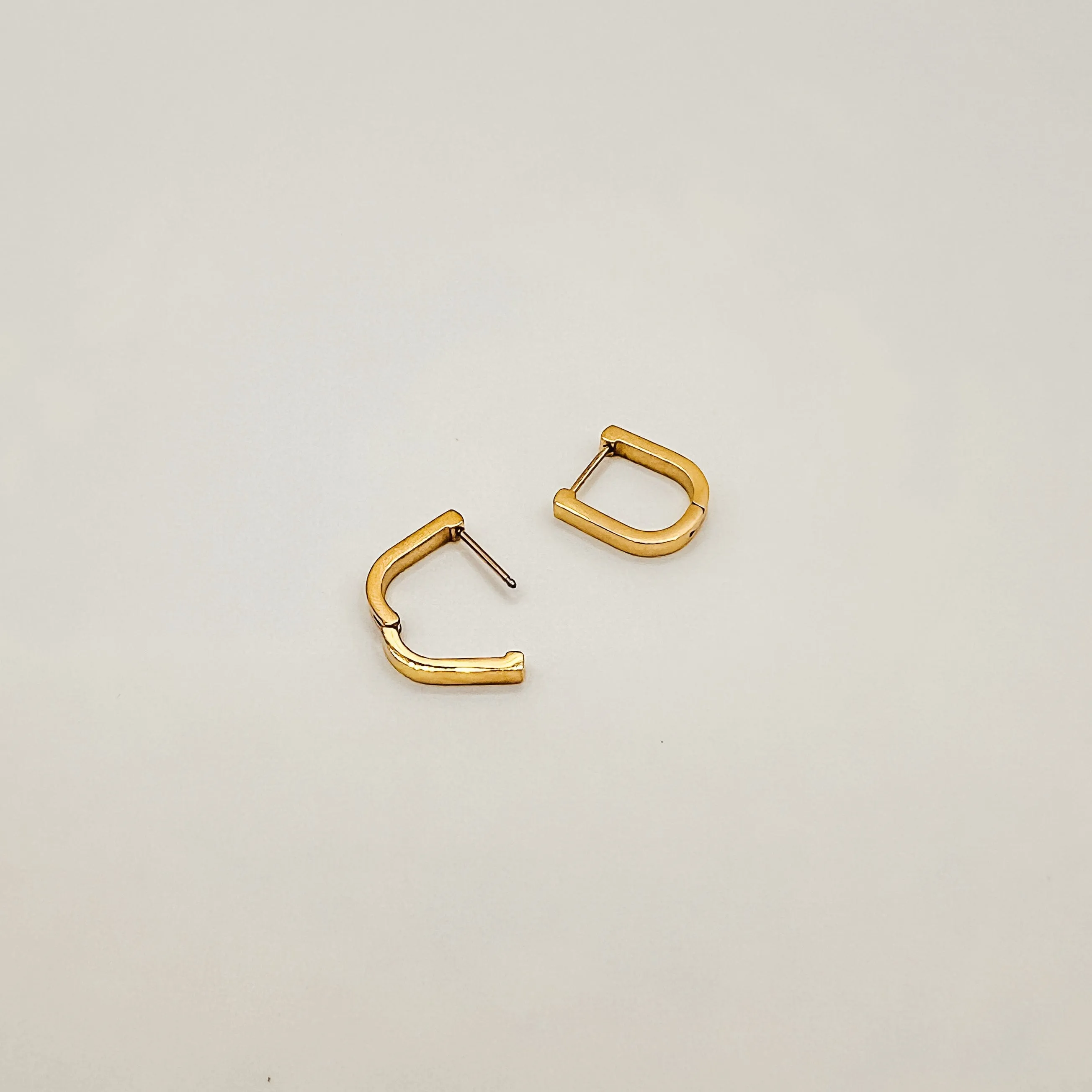 Simple Geometric U Shaped Huggie Earrings, Waterproof
