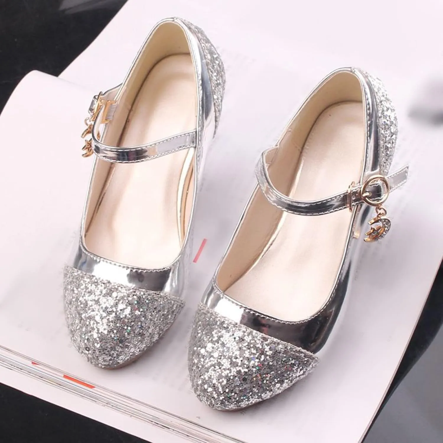 Size 11 Girls Shoes Children Shoes High Heels Girls Princess Single Shoes Dress Shoes Performance Shoes Shoes Size 9
