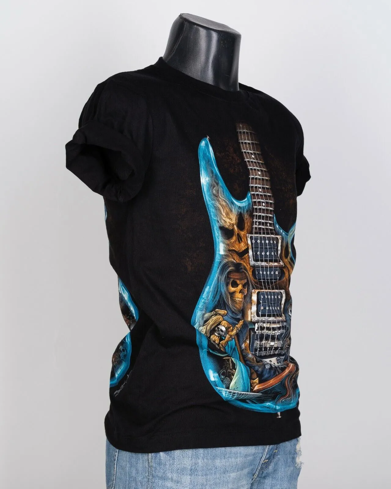 Skull Guitar Glow in the Dark UV Reactive T-shirt