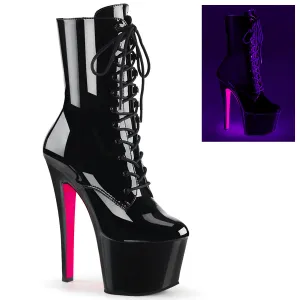 SKY-1020TT Pleaser Black/Neon Pink Sexy Platform Shoes (Pole Dancing Heels)