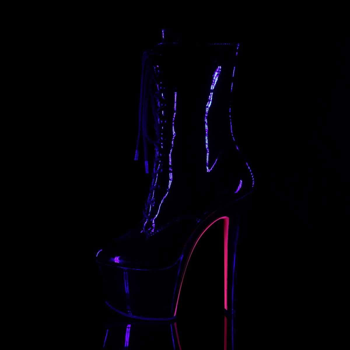SKY-1020TT Pleaser Black/Neon Pink Sexy Platform Shoes (Pole Dancing Heels)