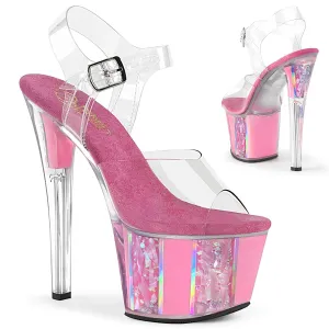 SKY-308OF Pleaser Clear/Baby Pink Sexy Platform Shoes (Pole Dancing Heels)