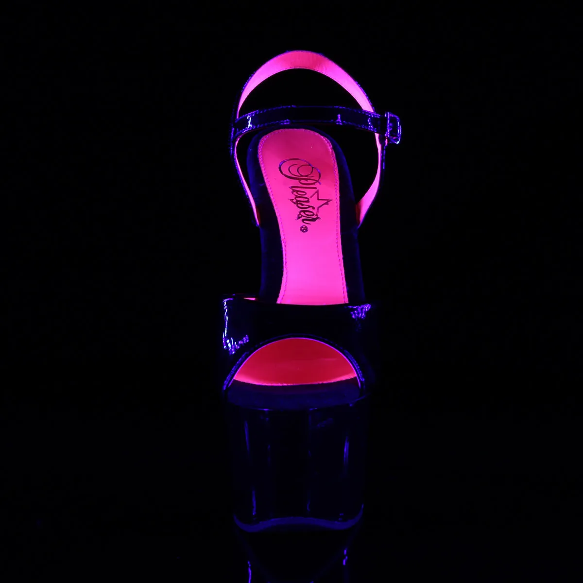 SKY-309TT Pleaser Black/Neon Pink Sexy Platform Shoes (Pole Dancing Heels)