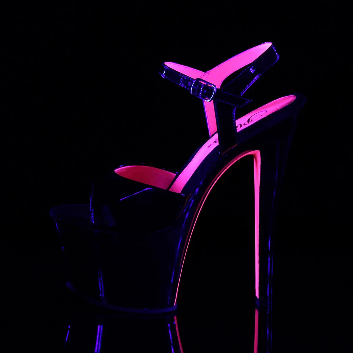 SKY-309TT Pleaser Black/Neon Pink Sexy Platform Shoes (Pole Dancing Heels)