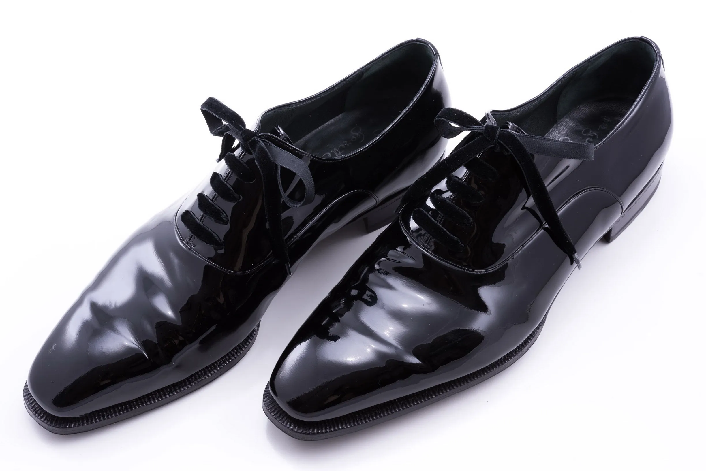 Slim Black Velvet Evening Shoelaces