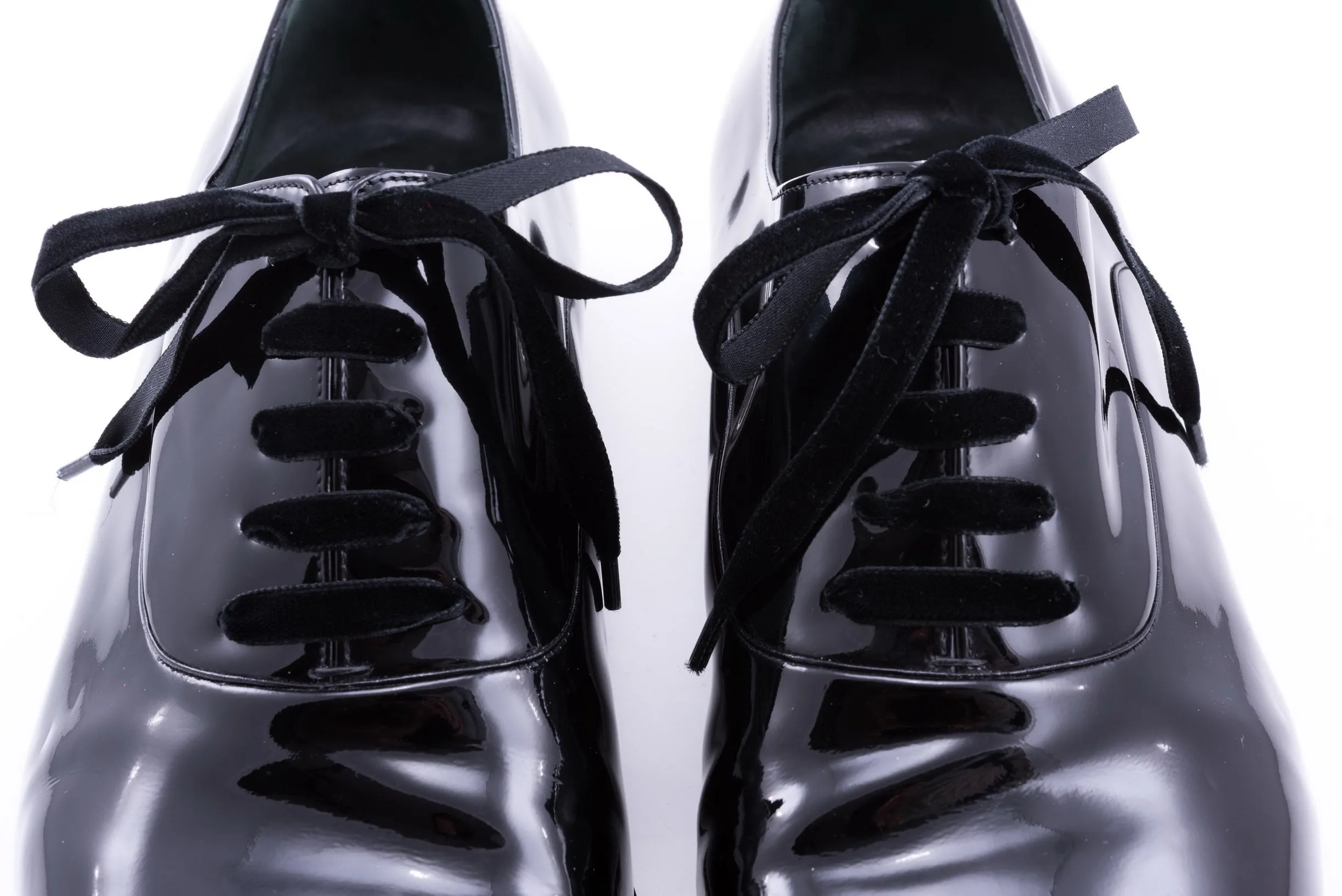Slim Black Velvet Evening Shoelaces