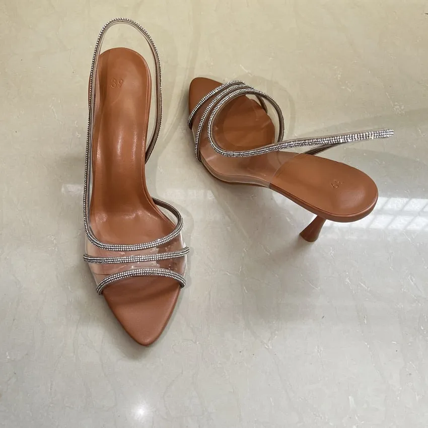 Slingback High Heel Rhinestone Pump Shoes