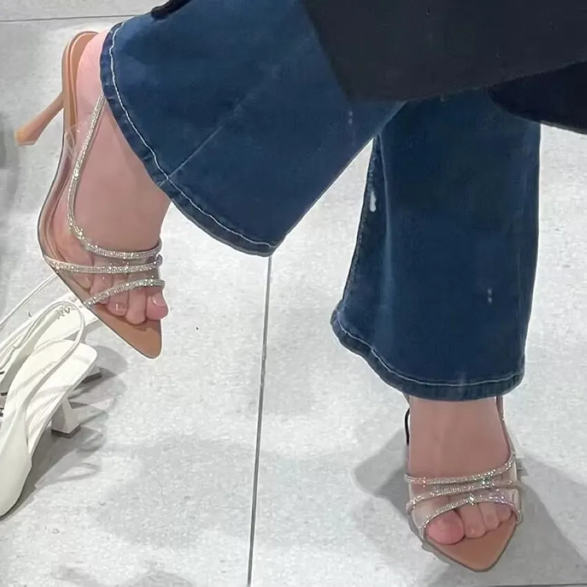 Slingback High Heel Rhinestone Pump Shoes