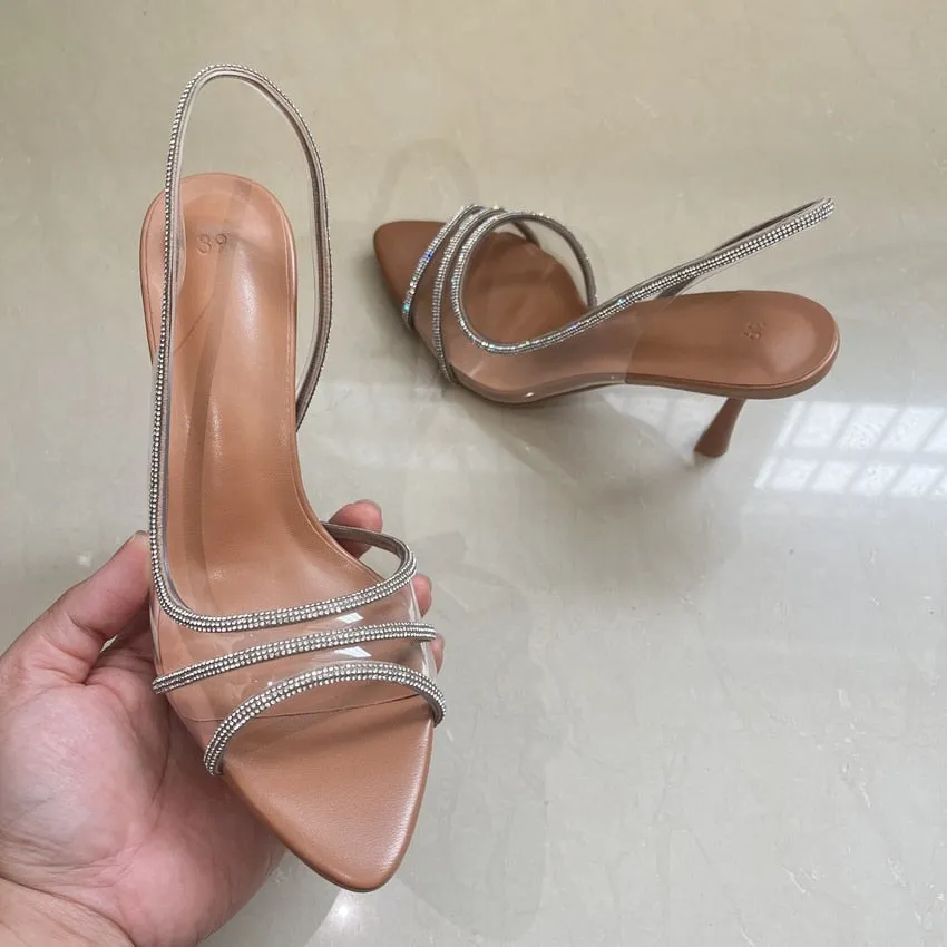 Slingback High Heel Rhinestone Pump Shoes