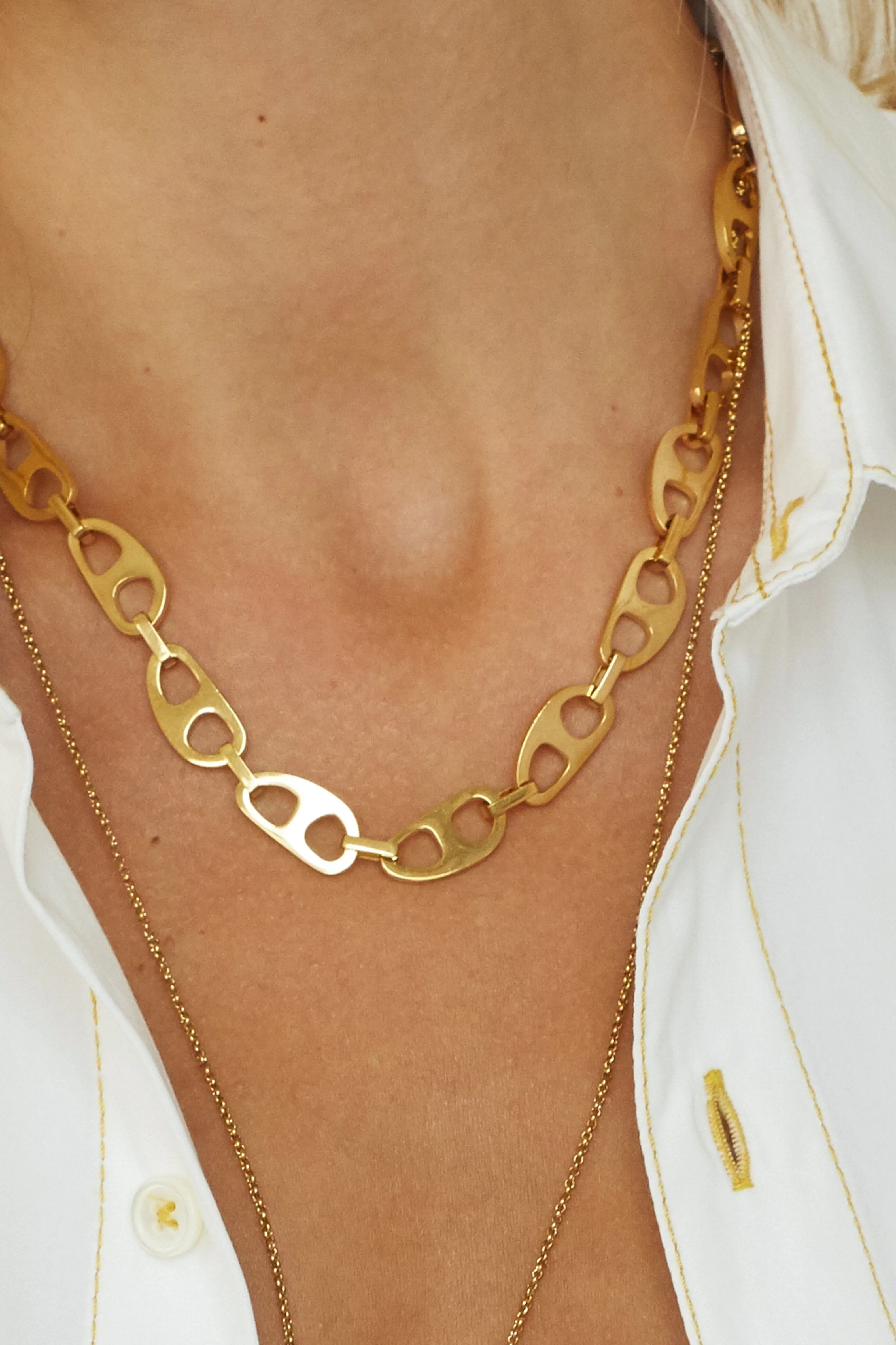 Small Gold Tab Necklace
