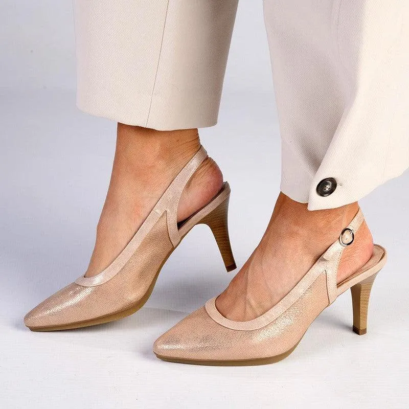 Soft Style by Hush Puppies Phoebe Crackle Court Heel - Blush