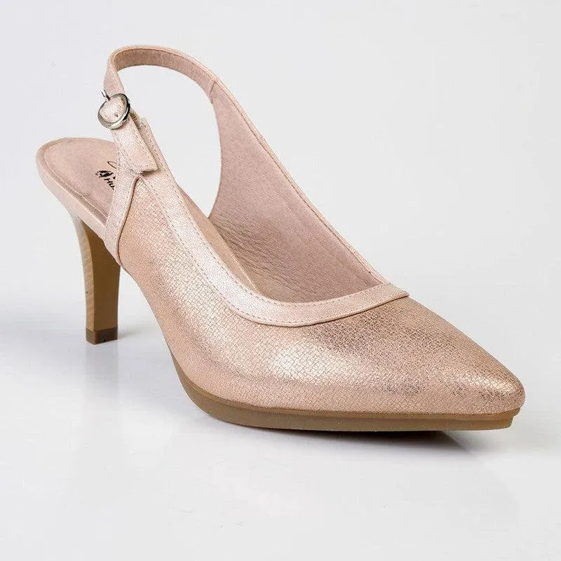 Soft Style by Hush Puppies Phoebe Crackle Court Heel - Blush