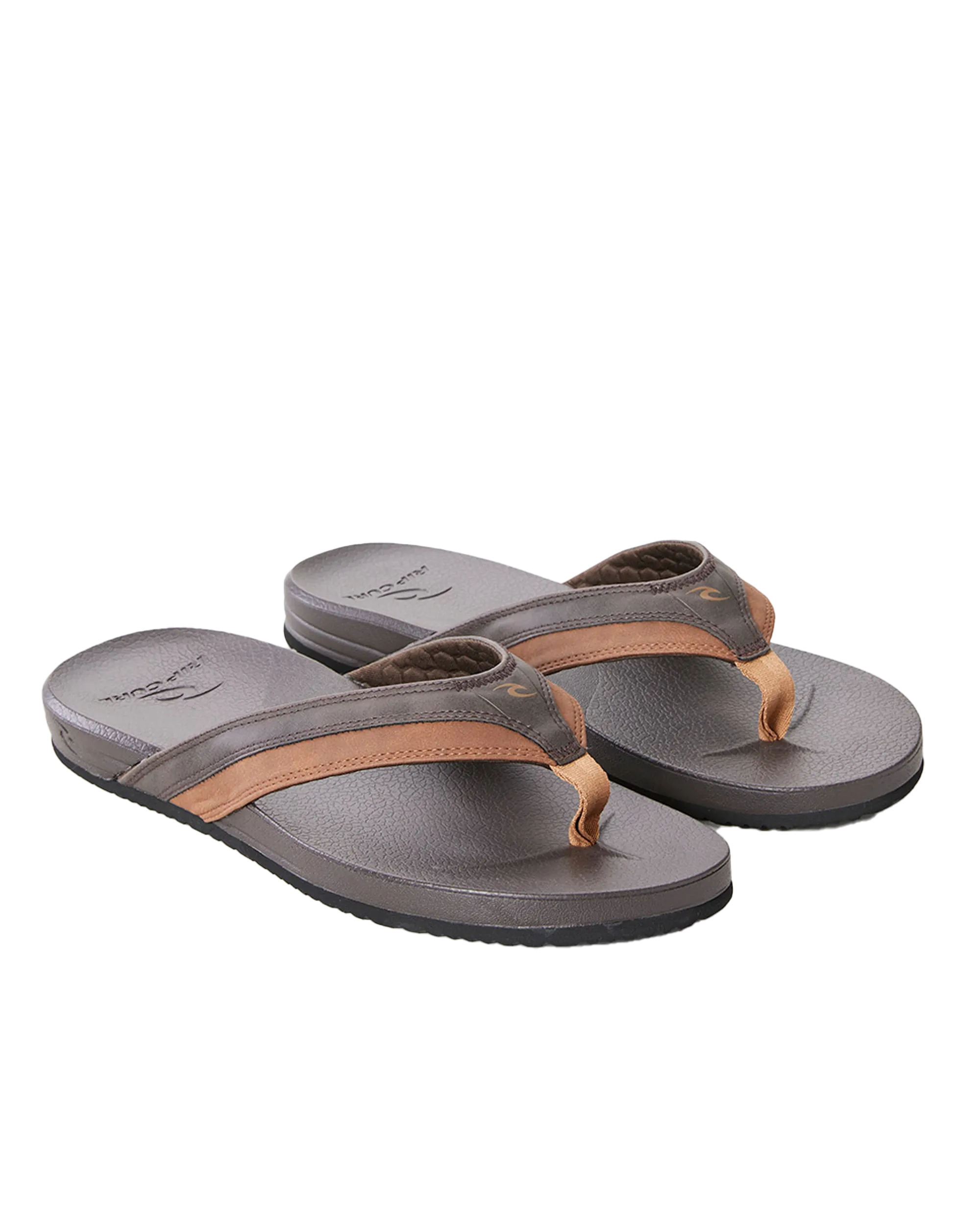 Soft Top Flip Flops in Brown & Tan