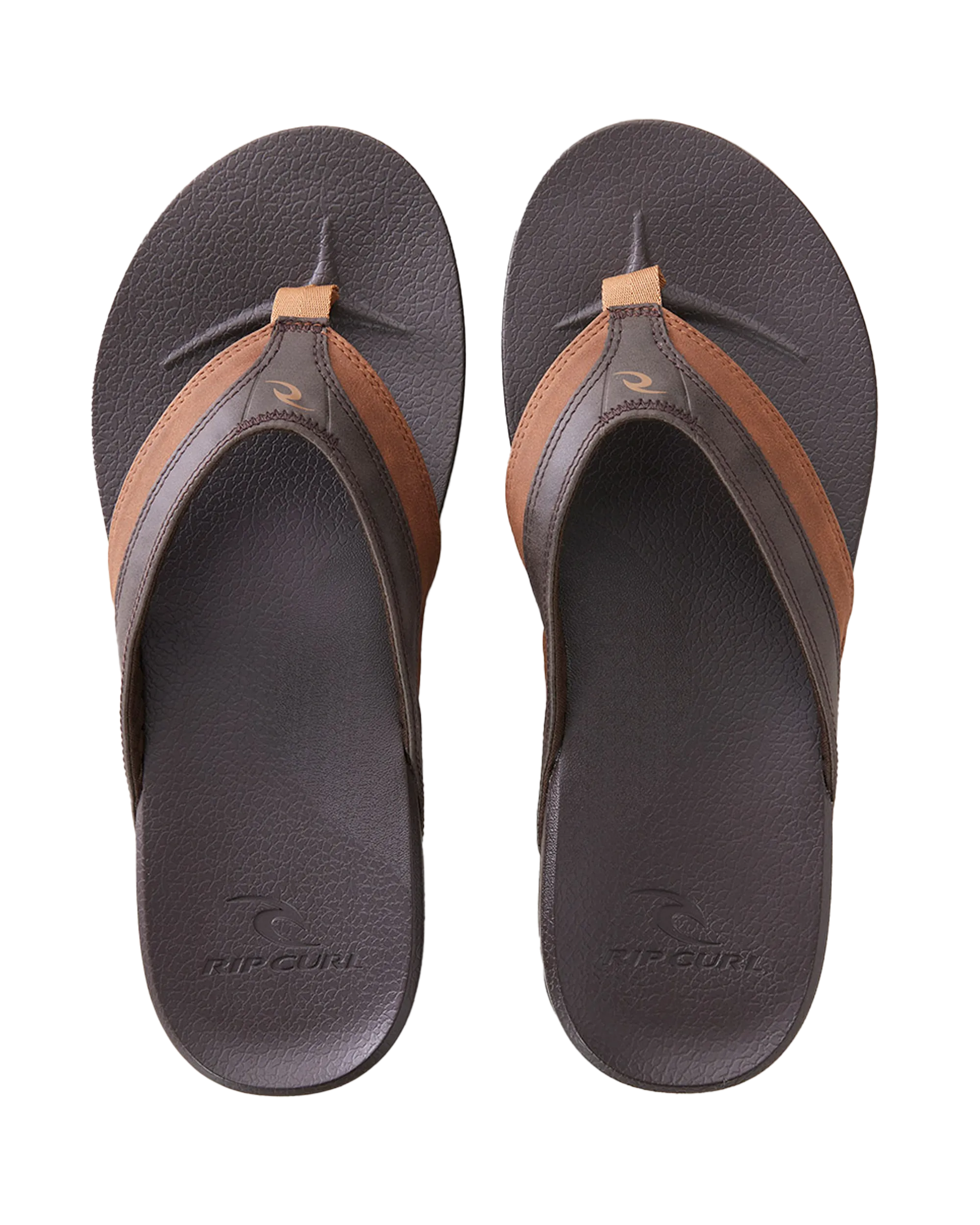 Soft Top Flip Flops in Brown & Tan