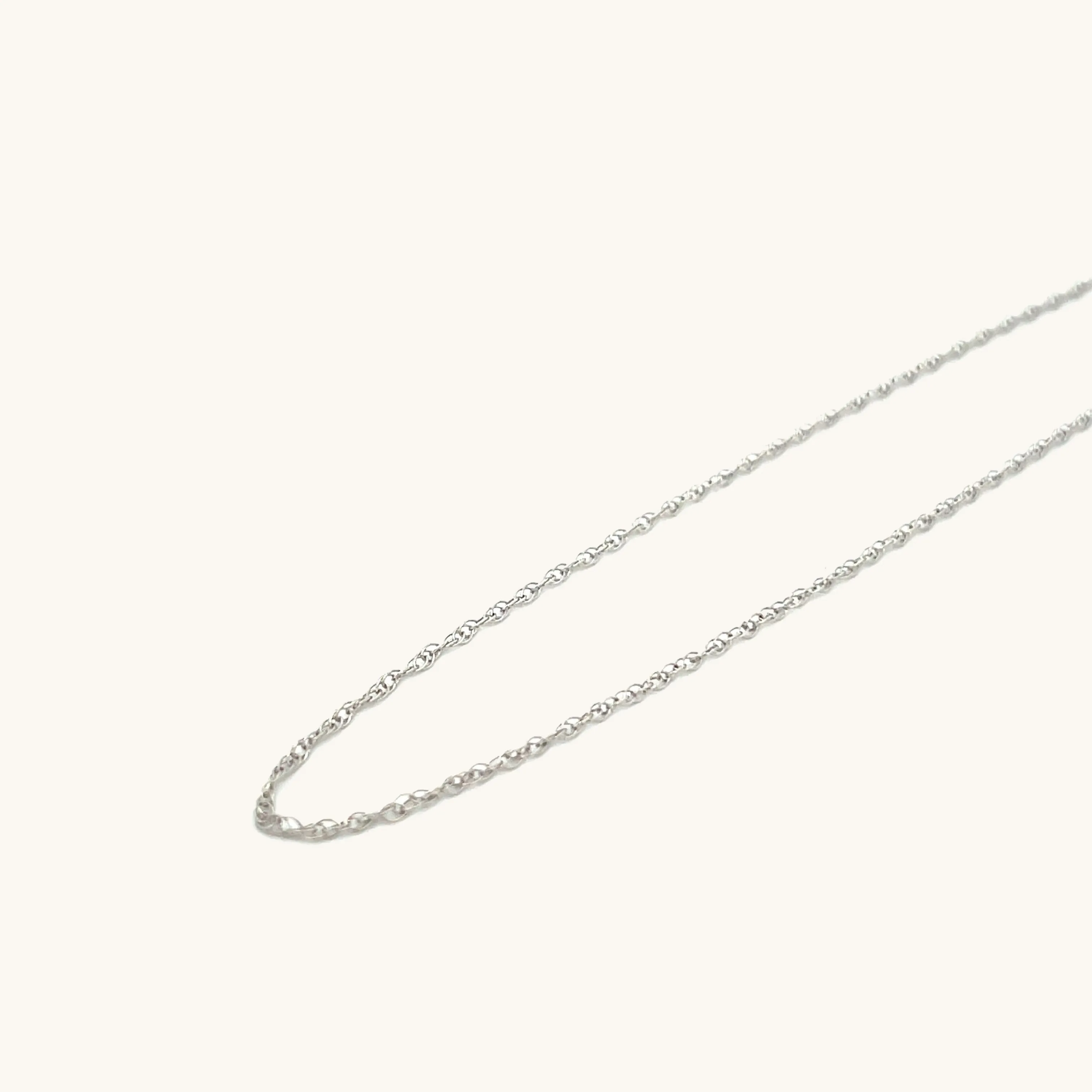 SOLID 14K WHITE GOLD 18" ROPE CHAIN