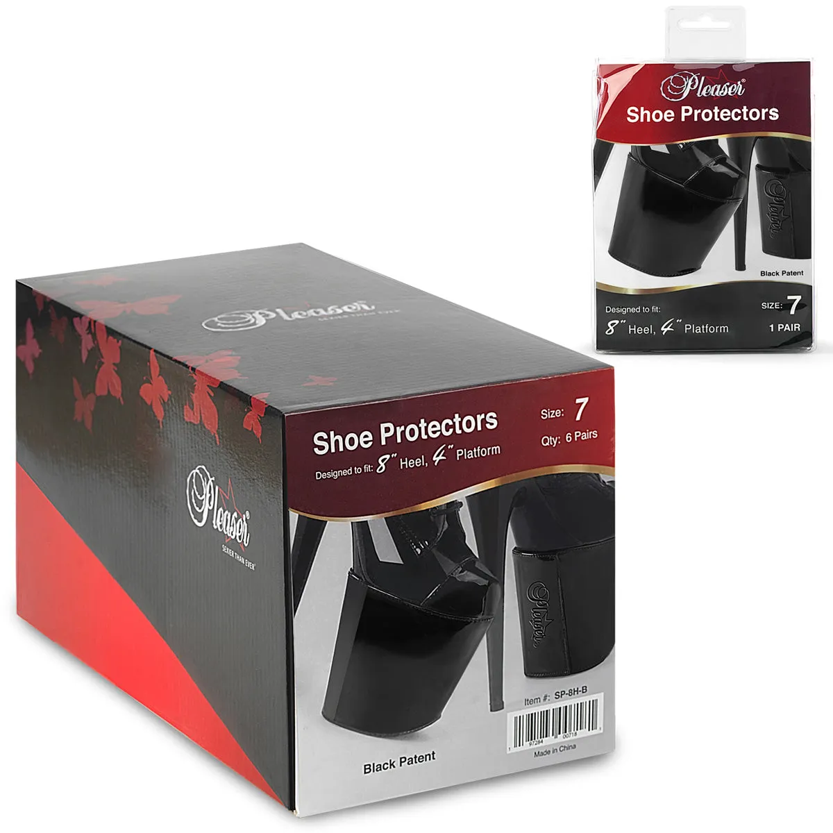 SP-8H-B Pleaser Blk Patent Sexy Platform Shoes Accessories (Pole Dancing Heels)