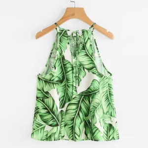 Spaghetti Strap Camisole Leaves