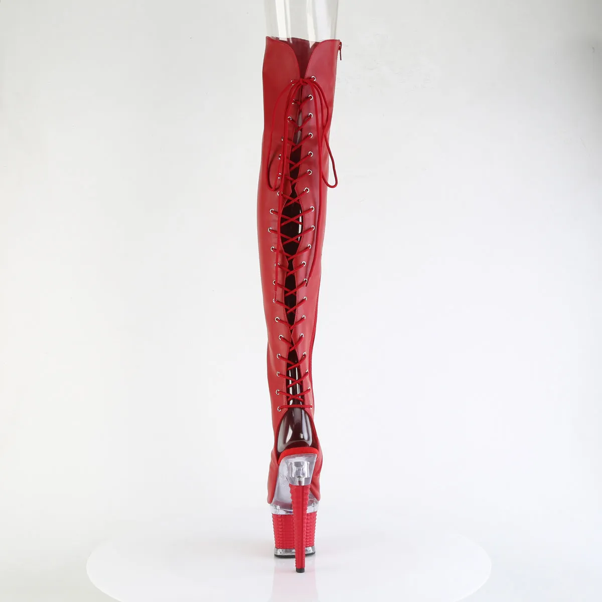 SPECTATOR-3030 Pleaser Red Faux Leather Sexy Platform Shoes (Pole Dancing Heels)