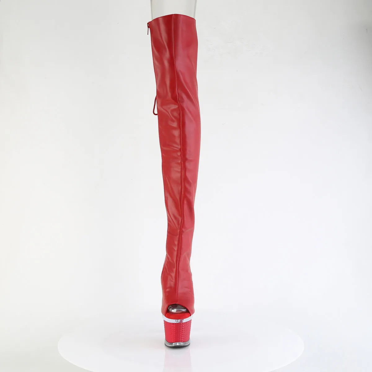 SPECTATOR-3030 Pleaser Red Faux Leather Sexy Platform Shoes (Pole Dancing Heels)