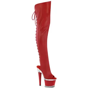 SPECTATOR-3030 Pleaser Red Faux Leather Sexy Platform Shoes (Pole Dancing Heels)