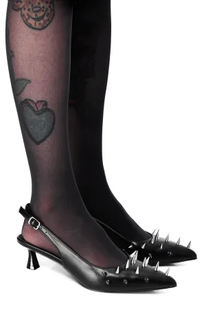 Spiked Sling Back Kitten Heel