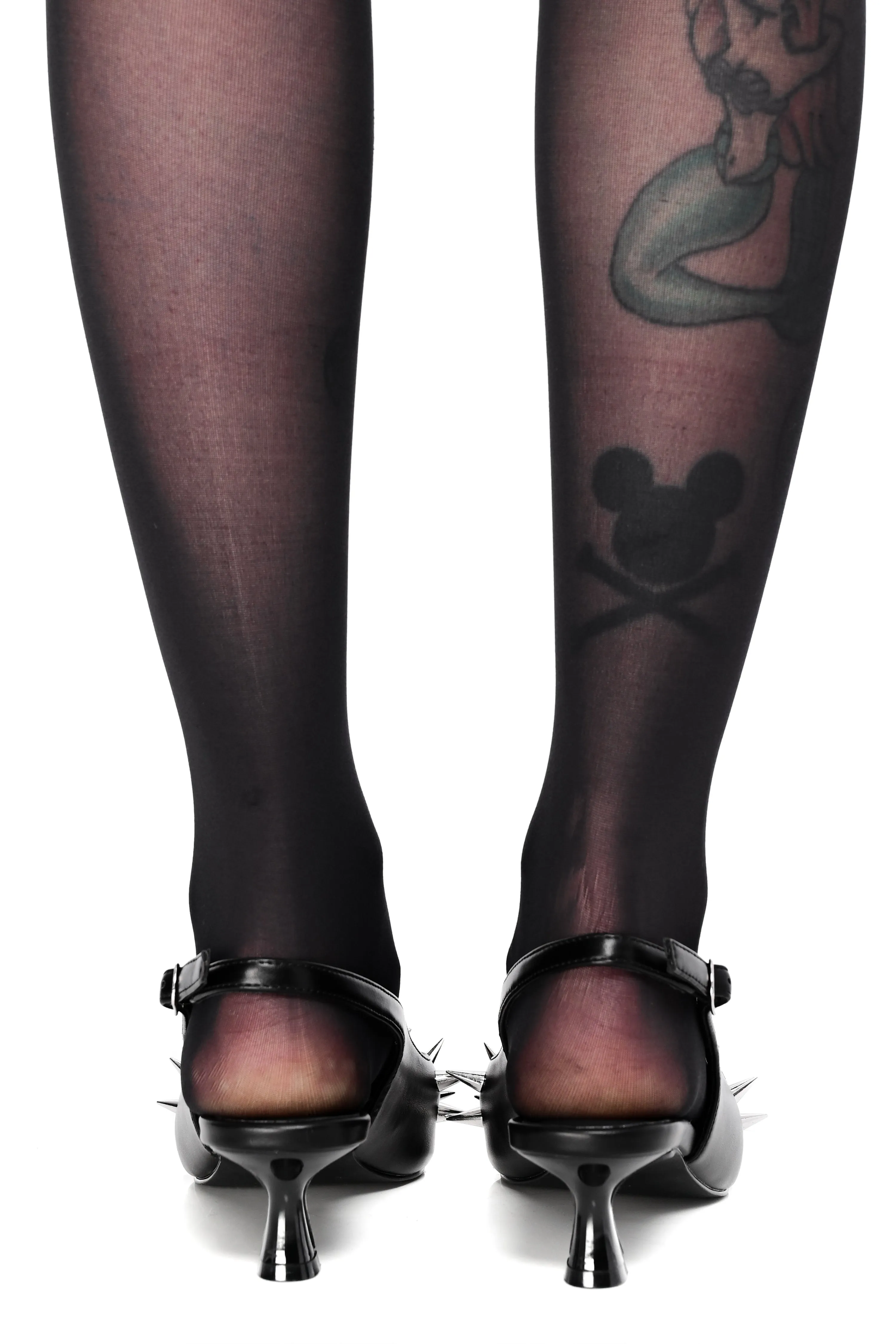 Spiked Sling Back Kitten Heel