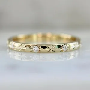 Starbright Diamond Star & Diamond Engraved Band