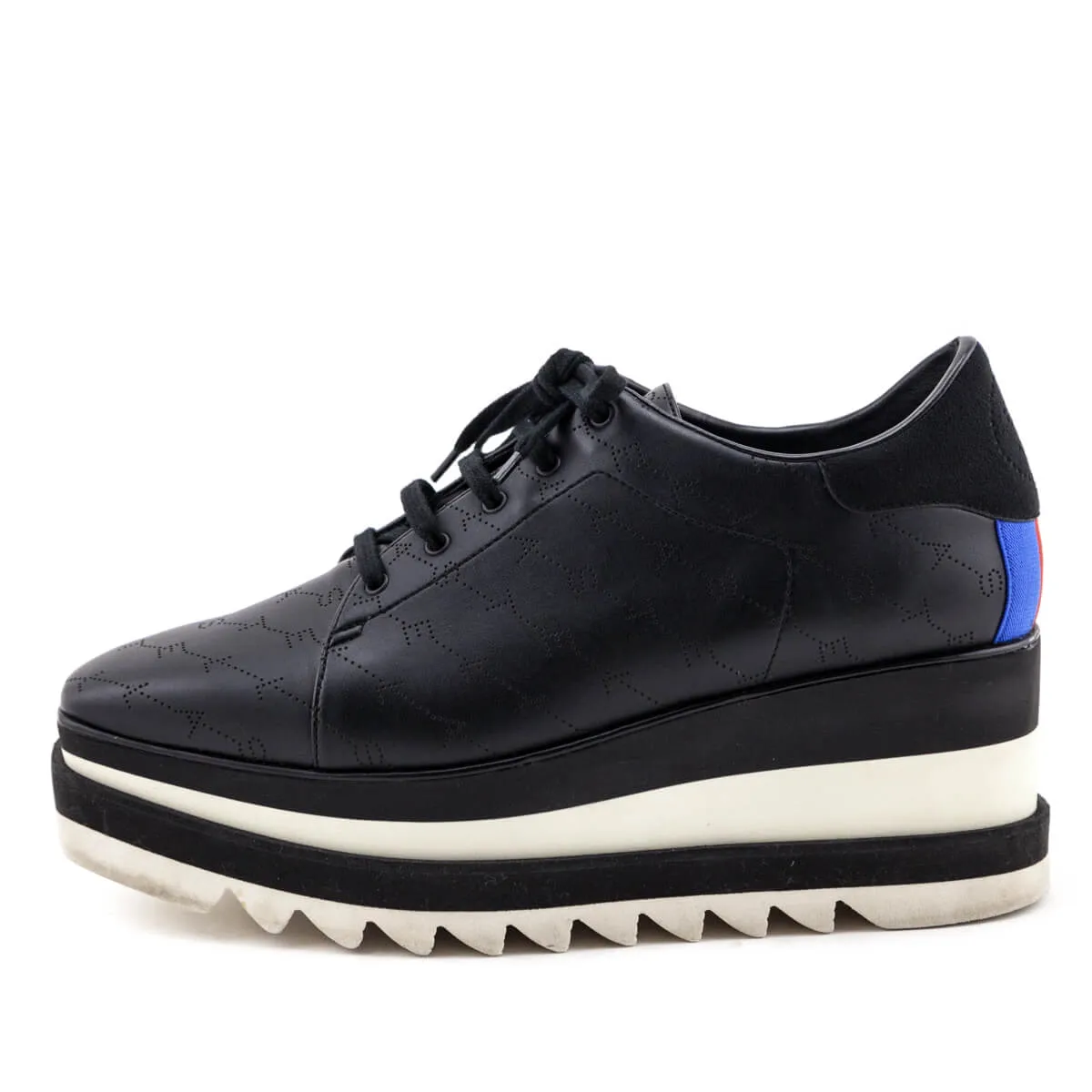 Stella McCartney Black Faux Leather Elyse Platform Oxfords Size US 11 | EU 41
