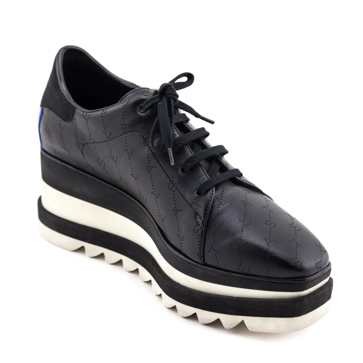 Stella McCartney Black Faux Leather Elyse Platform Oxfords Size US 11 | EU 41
