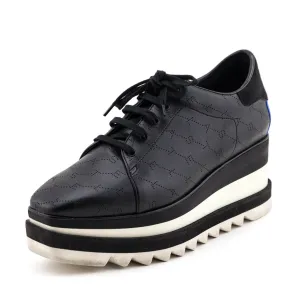 Stella McCartney Black Faux Leather Elyse Platform Oxfords Size US 11 | EU 41