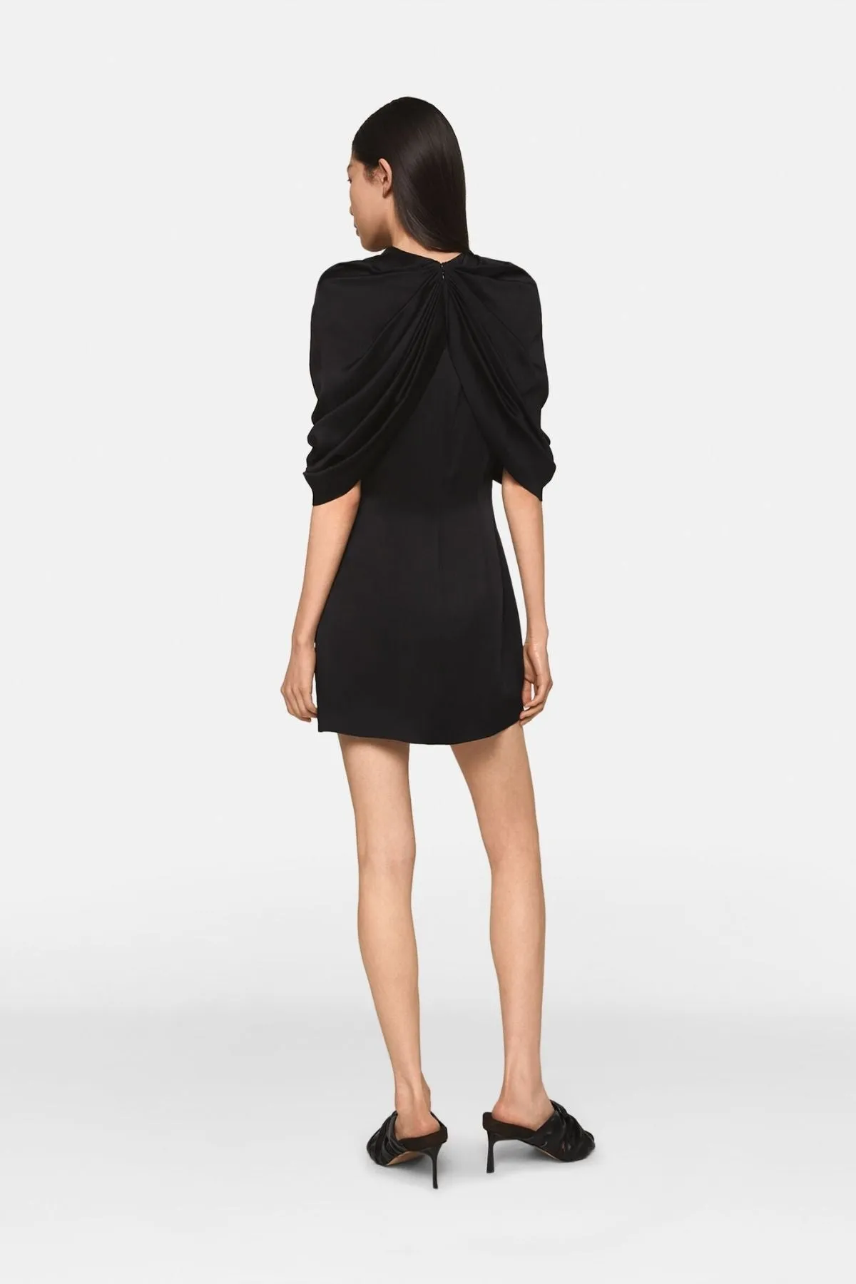 Stella McCartney Draped Satin Mini Dress - Black