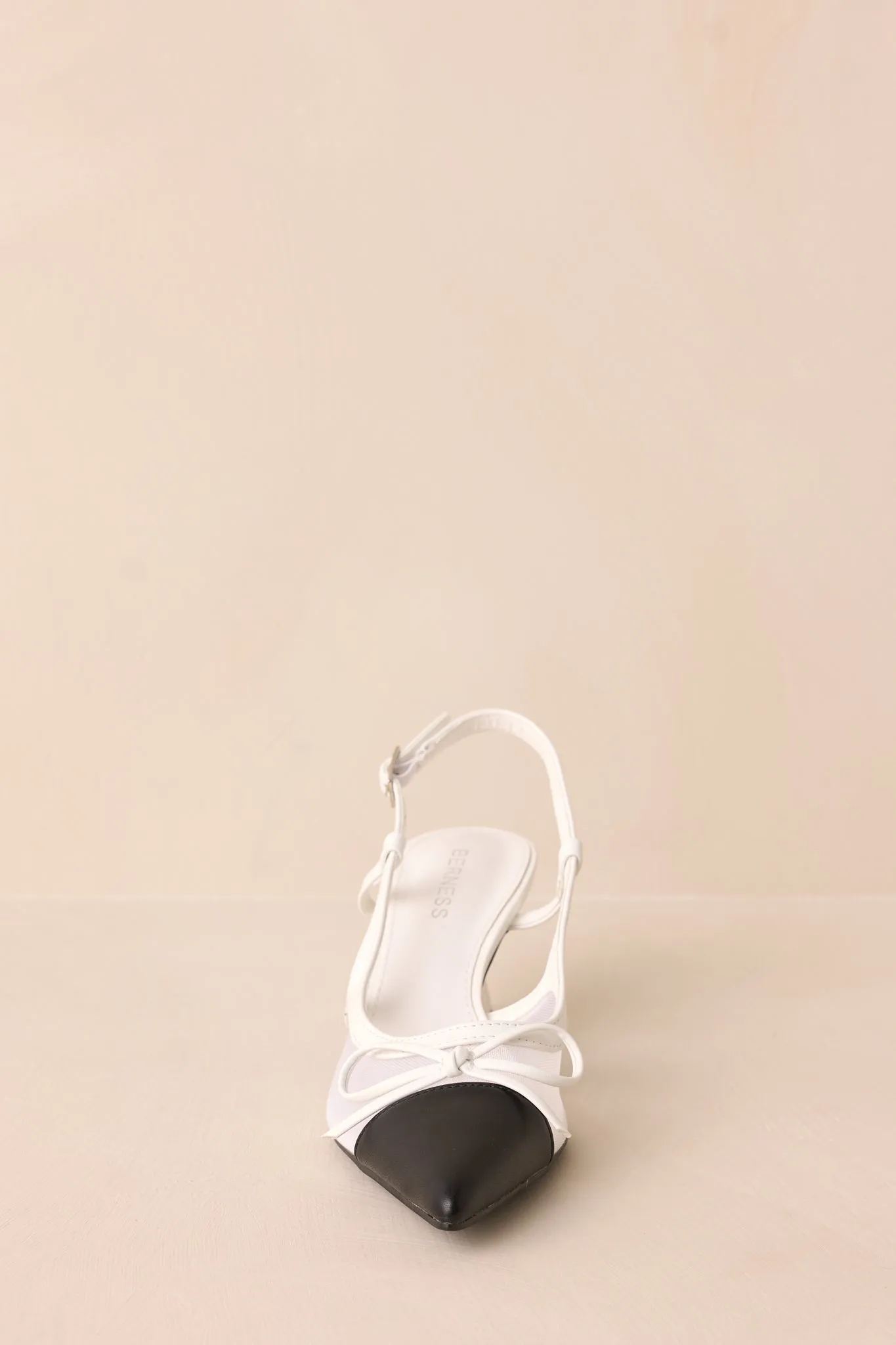 Step Stunner White And Black Kitten Heel