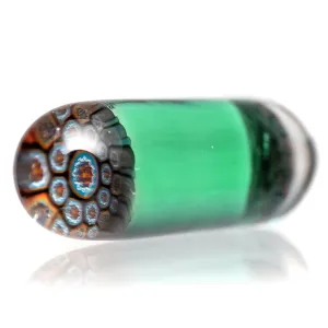 Steve H Glass - Artist Series Pillar - Blue & Orange Mandala - Atlantis