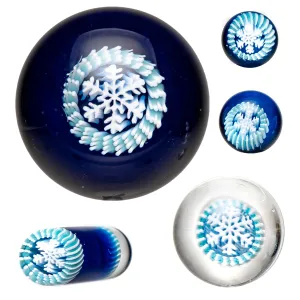 Steve H Glass - Premium Series Slurper Set - 5 Piece - Snow Flake - Cobalt
