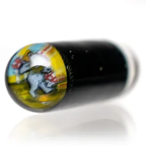 Steve H Glass - Standard Series Pillar - Mushroom Dancing Bear - Galaxy
