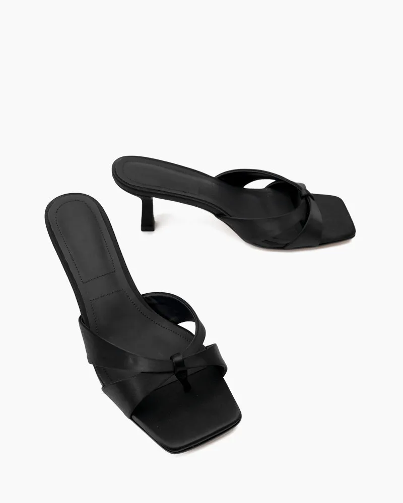 Stiletto Heeled Thong Kitten Heel Sandals