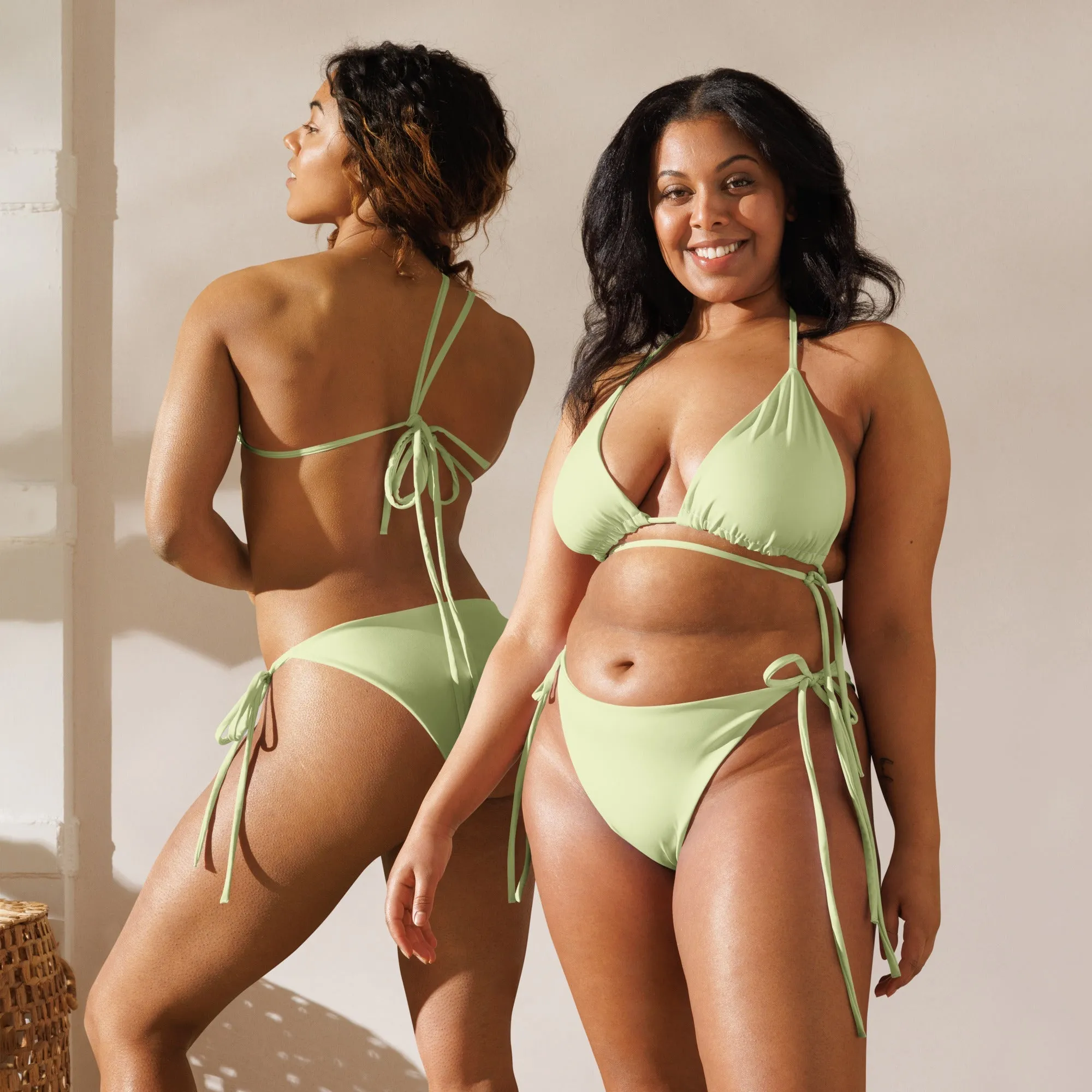 STRING BIKINI SET ECO - PASTEL LIME