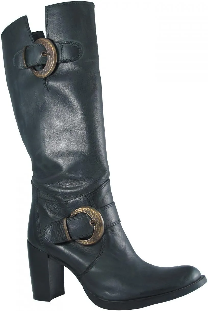 Strong 7002-P Women's Dress/Casual Italian Leather Knee high High Heel Boots, Black Size 40