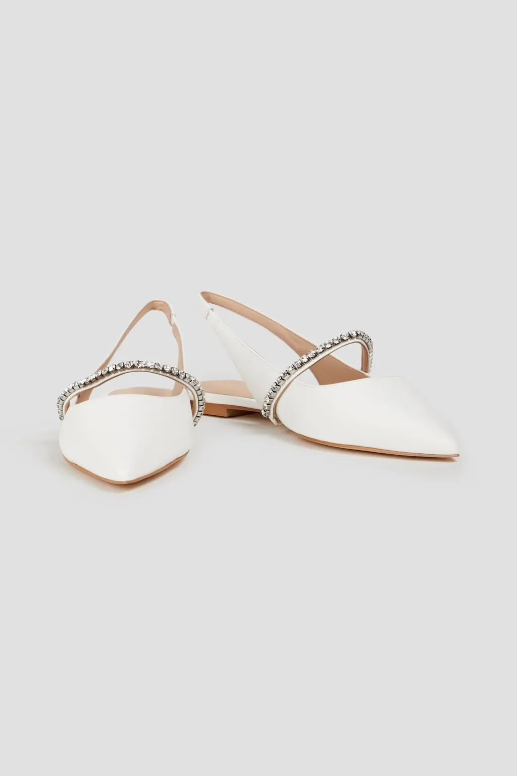 STUART WEITZMAN CRYSTALLINE EMBELLISHED LEATHER SLINGBACK SHOES