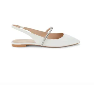 STUART WEITZMAN CRYSTALLINE EMBELLISHED LEATHER SLINGBACK SHOES