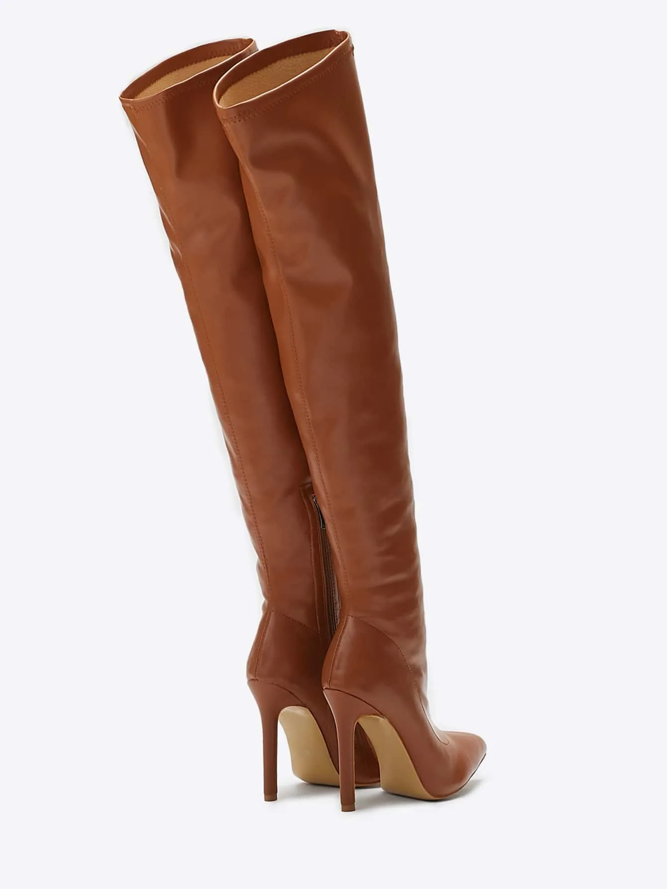 Suede Over The Knee Side Zipper Boots