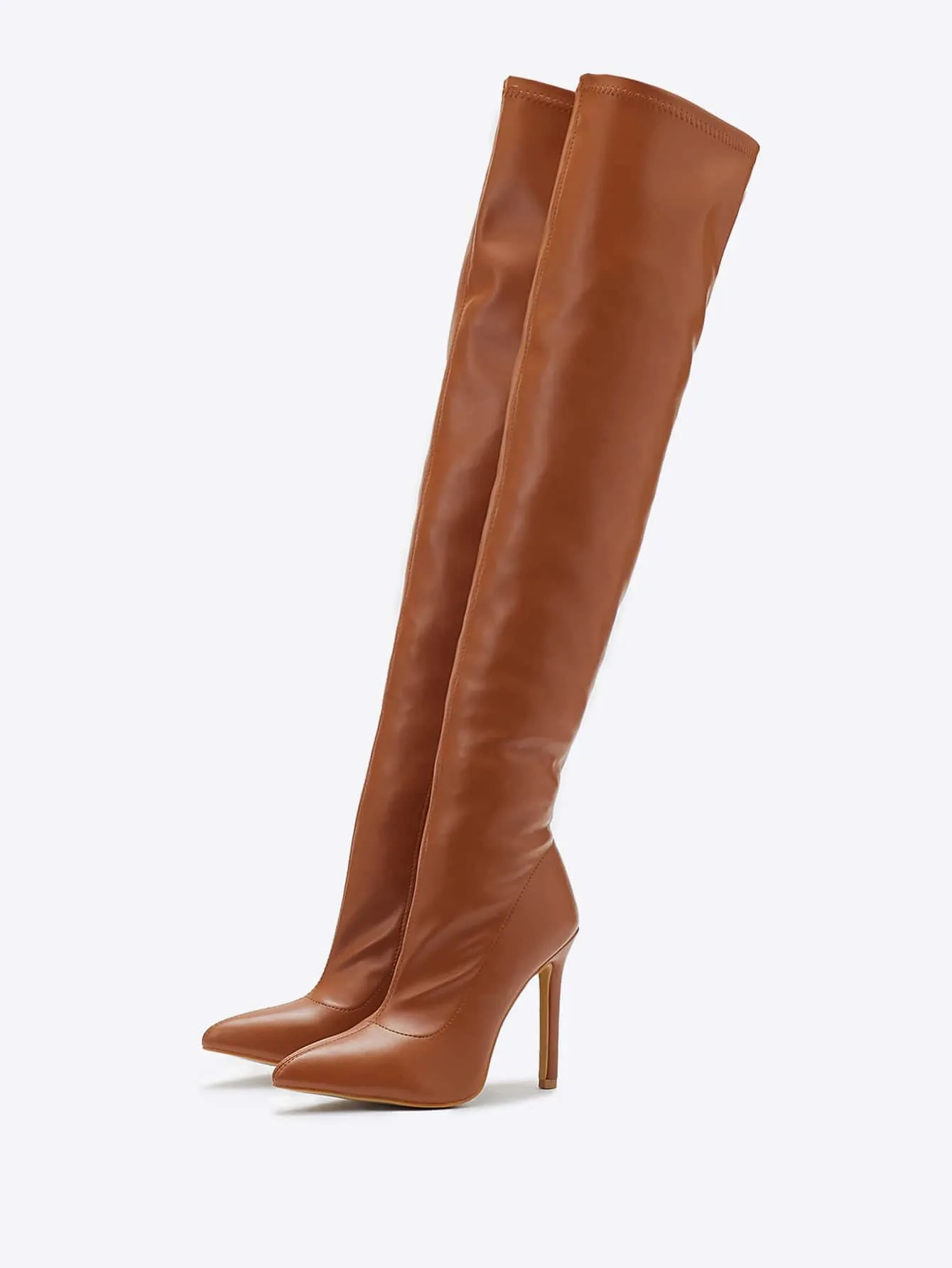 Suede Over The Knee Side Zipper Boots